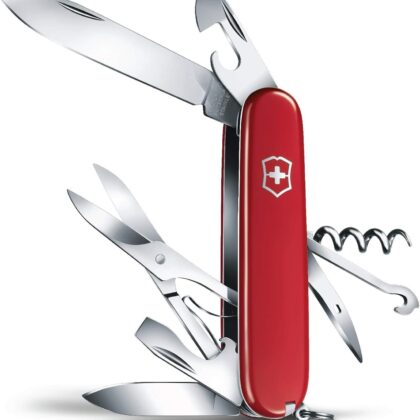 VICTORINOX Couteau Suisse Climber, 14 Fonctions, Swiss Made, Outil Multifonction, y c. Ciseaux, Lame, Ouvre-Boîtes, Tire-Bouchon, Tournevis, Rouge