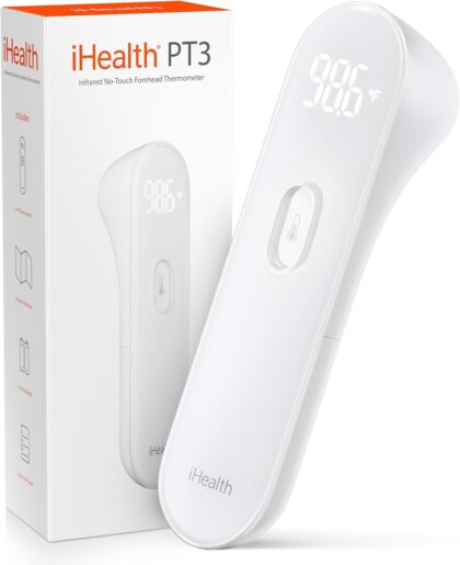 iHealth Thermomètre infrarouge sans contact PT3, mesure la température de toute la famille de façon hygiénique, indolore et avec une très grande précision