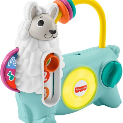 Fisher-Price Linkimals Emma le Lama, version française, jouet électronique pour bébé et tout-petit, jouet lumineux et musical, Jouet Éveil, Dès 9 mois, HNM89