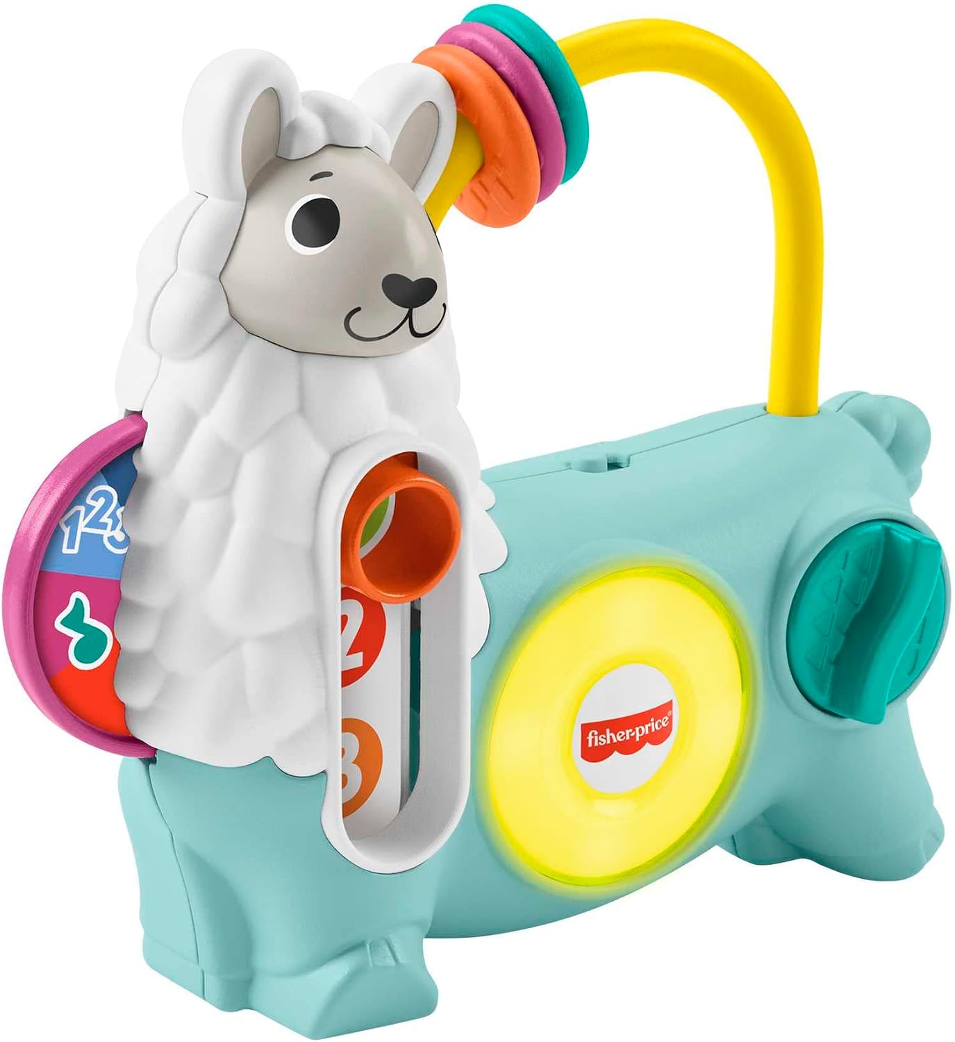 Fisher-Price Linkimals Emma le Lama, version française, jouet électronique pour bébé et tout-petit, jouet lumineux et musical, Jouet Éveil, Dès 9 mois, HNM89