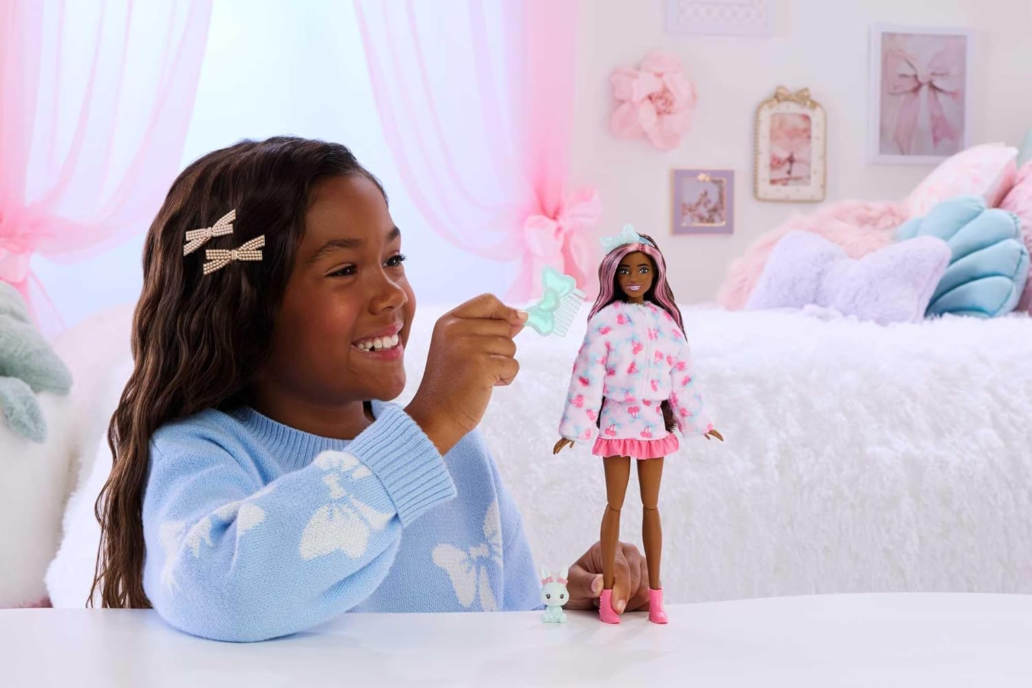 Barbie Poupée Cutie Reveal & accessoires, série Bunny | avec 10 surprises dont changement de couleur et mini animal, JJP65 – Image 5