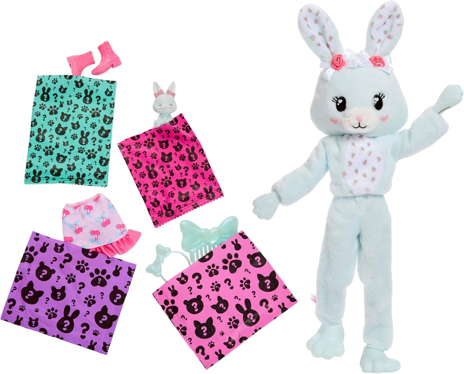 Barbie Poupée Cutie Reveal & accessoires, série Bunny | avec 10 surprises dont changement de couleur et mini animal, JJP65 – Image 2