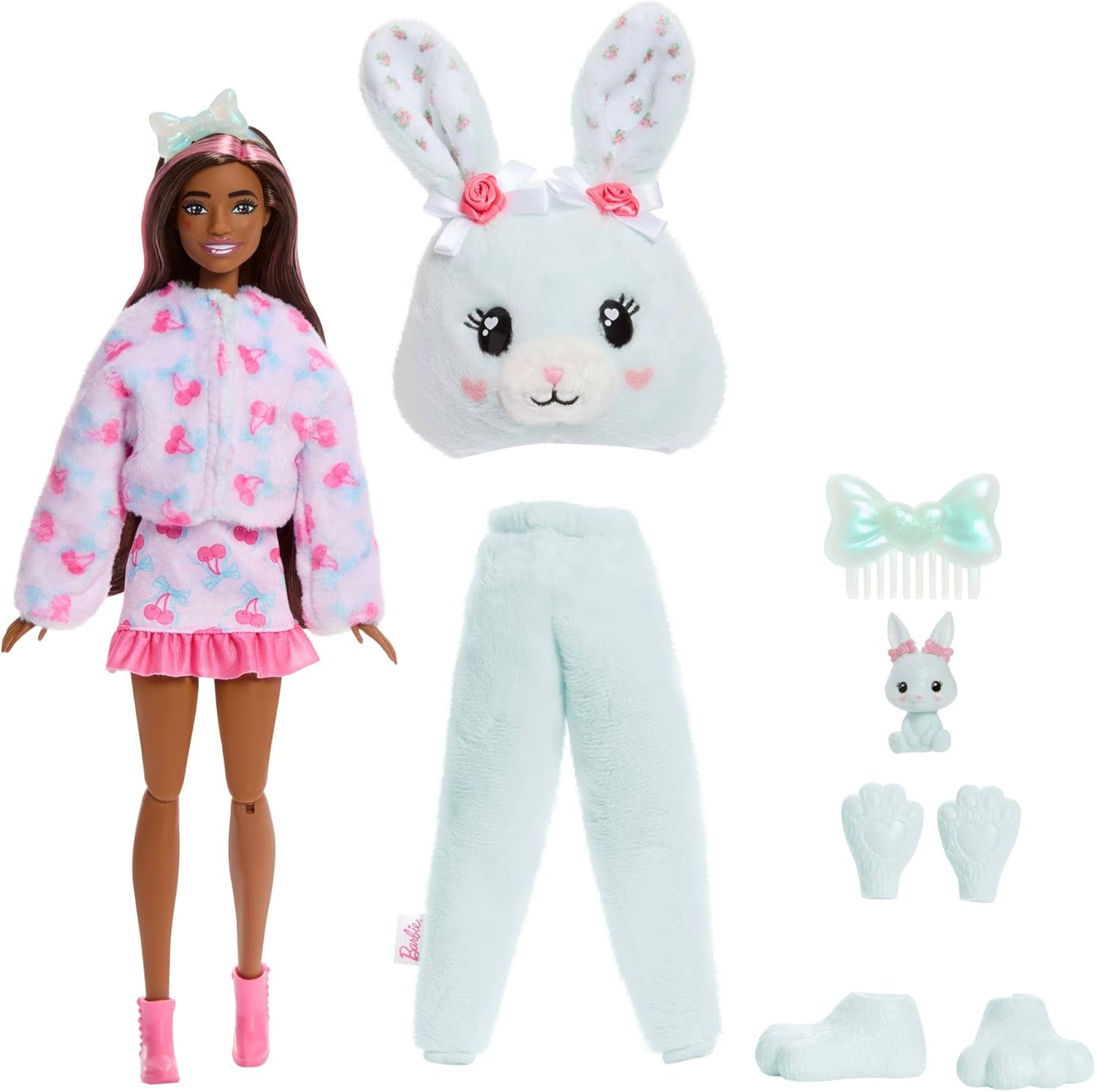 Barbie Poupée Cutie Reveal & accessoires, série Bunny | avec 10 surprises dont changement de couleur et mini animal, JJP65 – Image 3