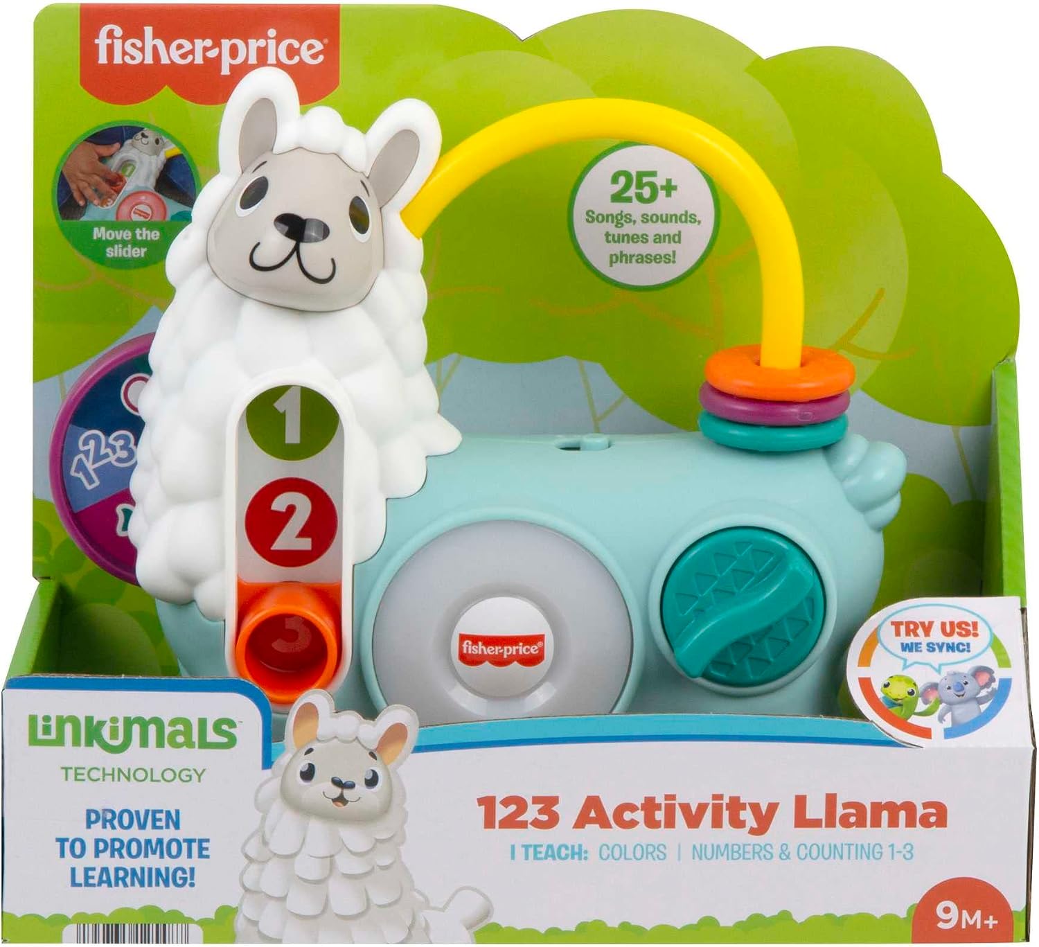 Fisher-Price Linkimals Emma le Lama, version française, jouet électronique pour bébé et tout-petit, jouet lumineux et musical, Jouet Éveil, Dès 9 mois, HNM89 – Image 3