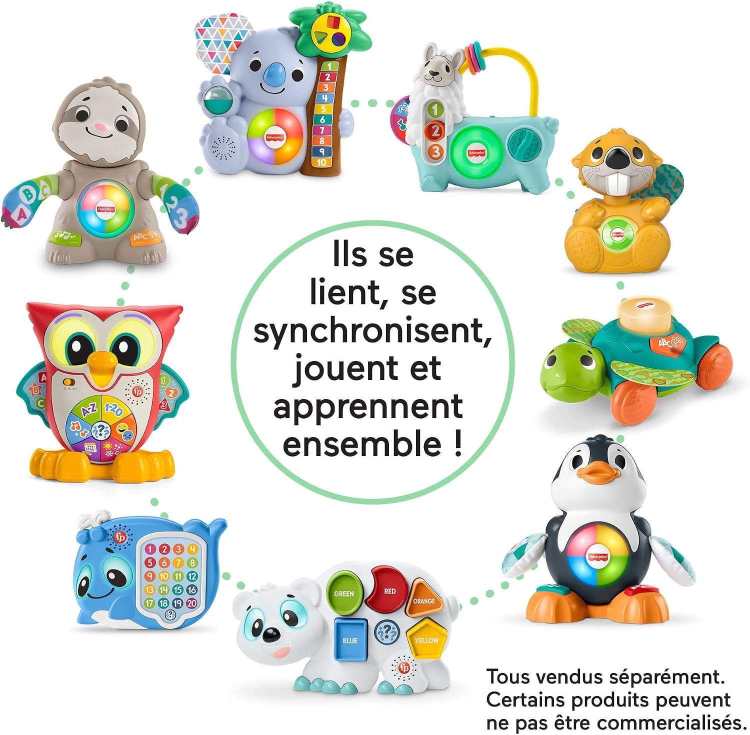 Fisher-Price Linkimals Emma le Lama, version française, jouet électronique pour bébé et tout-petit, jouet lumineux et musical, Jouet Éveil, Dès 9 mois, HNM89 – Image 4