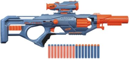 Hasbro Nerf Elite 2.0, Blaster Eaglepoint RD-8, Jeux d'Extérieur pour Enfant, Barillet 8 Fléchettes, Viseur et Canon Amovibles, 16 Fléchettes Elite Officielles Multicolore