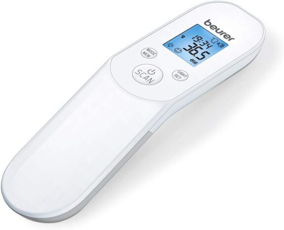 Beurer FT 85 Thermomètre infrarouge numérique sans contact, thermomètre médical pour une mesure hygiénique et sûre de la température corporelle au niveau du front