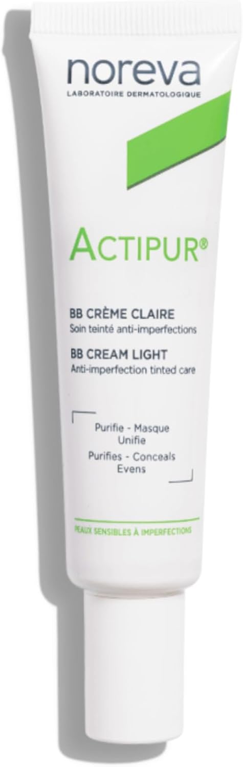 Noreva - Actipur - BB-Crème Anti-Imperfections - Teinte Claire - Corrige et Masque les Imperfections - Peaux Sensibles - Fabrication Française - 30ml