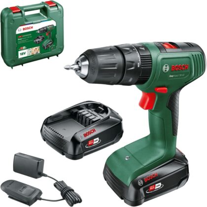Bosch Perceuse-visseuse à percussion sans fil EasyImpact 18V-40 (2 batteries 2,0 Ah, système 18 V, dans coffret de transport)