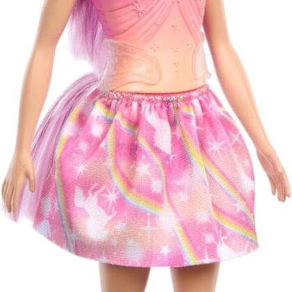 Barbie Poupées Licorne aux Cheveux colorés Fantaisie, aux Tenues avec Effet dégradé et aux Accessoires sur Le thème de la Licorne, HRR13