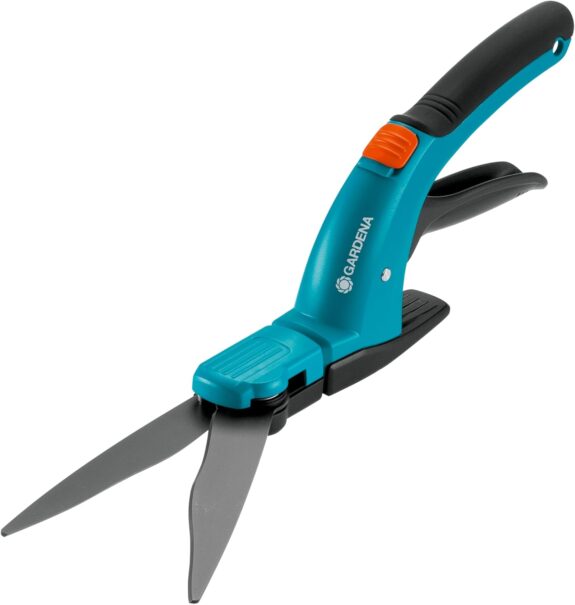 GARDENA Cisaille à gazon Comfort: cisailles de haute qualité avec lame de coupe dentelée, revêtement anti-adhésif, patin pour une hauteur de coupe constante, forme de poignée ergonomique