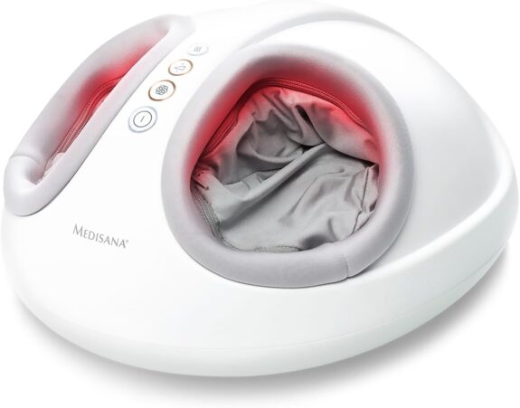 Medisana FM 888 Appareil de massage shiatsu pour les pieds, électrique, fonction lumière rouge, fonction chaleur, 2 vitesses, massage shiatsu et compression pour les pieds et la plante du pied