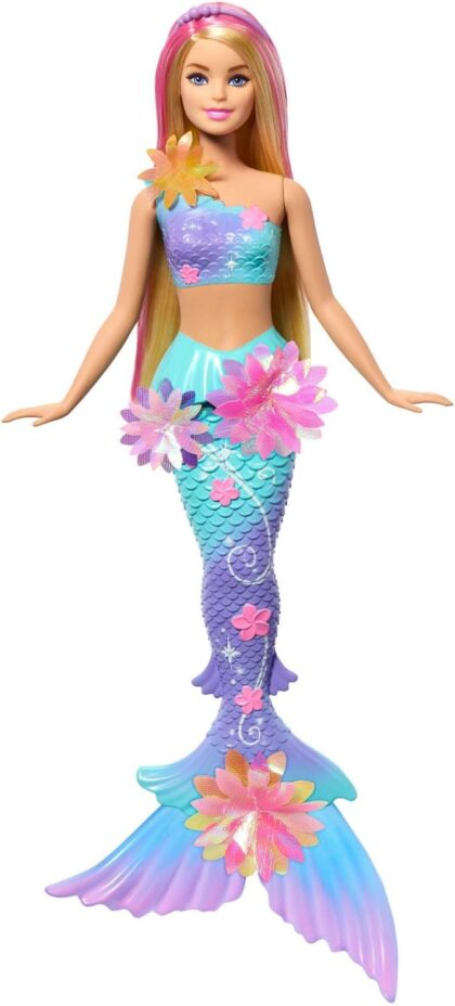 Barbie Poupée Fantaisie sirène avec Fleur