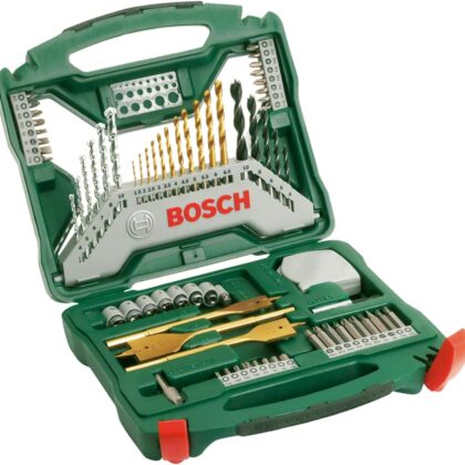 Bosch 70 pièces Ensemble de forets et de tournevis en titane X-Line (pour bois, pierre et métal, accessoires perceuses)