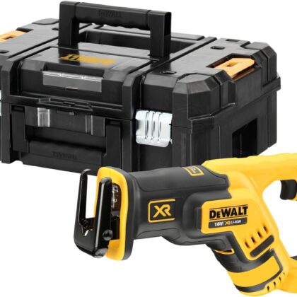 DEWALT - Scie Sabre Compact Brushless XR 18V Li-Ion - DCS367NT-XJ - Scie Électrique sans Fil avec Éclairage LED et Coffret TSTAK - Vitesse 2900tr/min - Coupe Bois 300mm / Acier 100mm - 824W