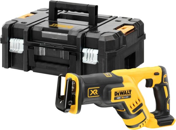 DEWALT - Scie Sabre Compact Brushless XR 18V Li-Ion - DCS367NT-XJ - Scie Électrique sans Fil avec Éclairage LED et Coffret TSTAK - Vitesse 2900tr/min - Coupe Bois 300mm / Acier 100mm - 824W