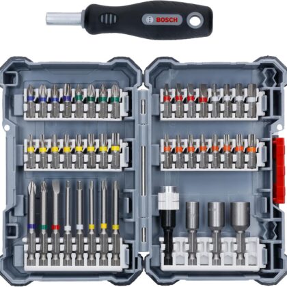 Bosch Professional 45 pièces Assortiment d’embouts de vissage personnalisable (PH 1/2/3, PZ 1/2/3, SL 3/4/5/6, HEX 3/4/5/6, T 10/15/20/25/27/30/40, TH 10/15/20/25/27/30/40, Accessoire