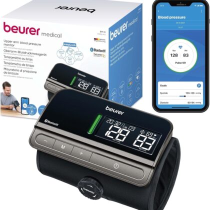 Beurer BM 81 easyLock tensiomètre à bras, utilisation simple sans câble, validé cliniquement, brassard rotatif, mesure douce et rapide, transfert vers Apple Health et autres
