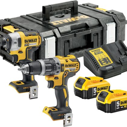 DEWALT Kit combo Brushless 18V XR avec 2 batteries 5Ah, DCK266P2-QW