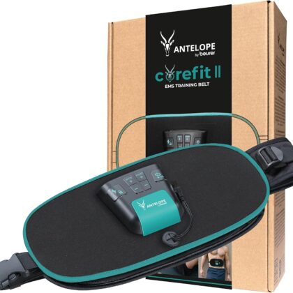 Beurer Corefit II by Antelope Ceinture d'entraînement, stimulation ciblée des muscles abdominaux et dorsaux, efficace pour la construction musculaire et la combustion des graisses, 9 programmes