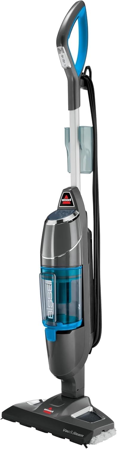 BISSELL Vac & Steam Titanium - 2 en 1 Aspirateur et Nettoyeur Vapeur - Pour les Sols Durs, Carrelages, Parquets - Fonction de Régulation de la Vapeur - Élimine des Bactéries - 81 dB - 1977N