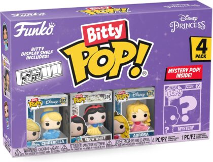 Funko Bitty Pop Disney Princess - Cinderella, Snow White, Aurora et une Mini-figurine Mystère en Surprise - 2.2 Cm Collectionnable - Étagère Empilable Incluse - Idée de Cadeau - Produits Officiels