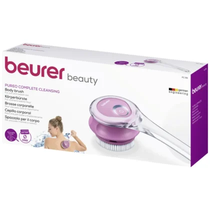 Beurer FC 55 Brosse Corporelle avec Poignée Amovible Étanche 2 Embouts: pour le dos et Gommage pour une peau Douce, Convient à tous les types de Peau